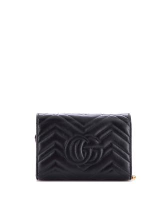 Mini GG Marmont Chain Wallet Matelasse Leather