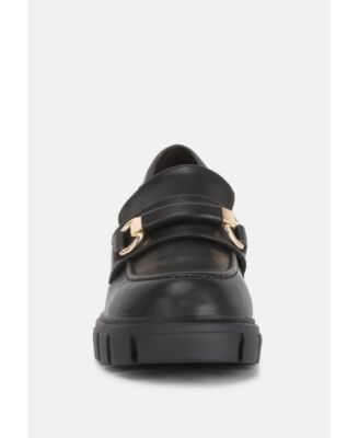 Evangeline Womens chunky platform loafers