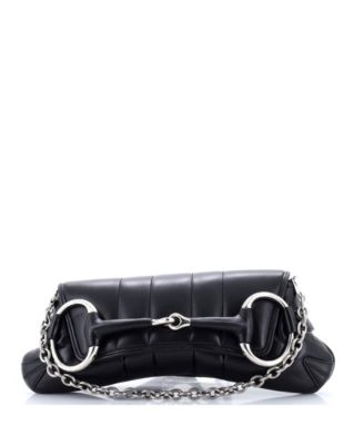 Medium Horsebit Chain Shoulder Bag Vertical Quilted Leather