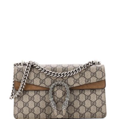 Small Dionysus Bag GG Coated Canvas with Crystal Embellished Metal