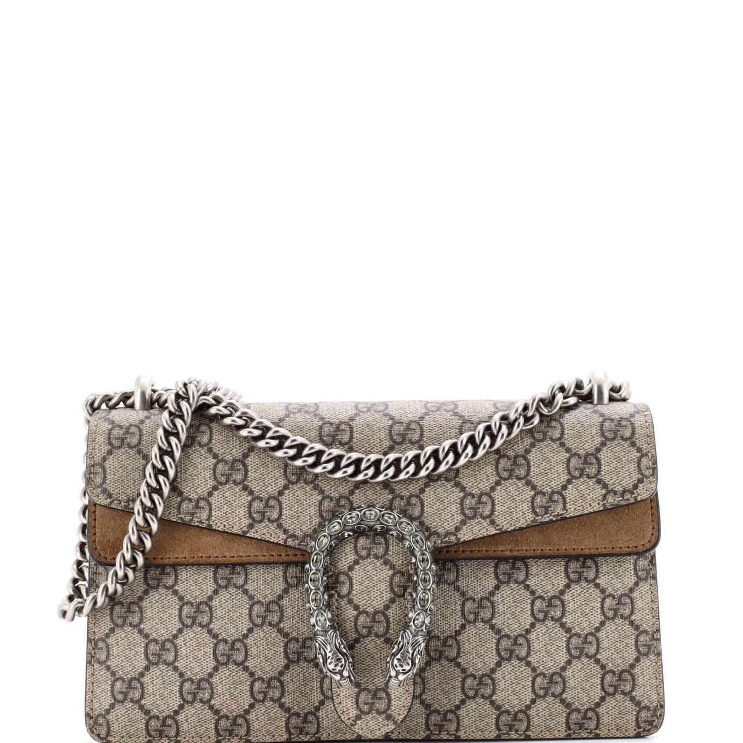 Small Dionysus Bag GG Coated Canvas with Crystal Embellished Metal