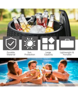 4 in 1 Patio Rattan Cool Bar Cocktail Table