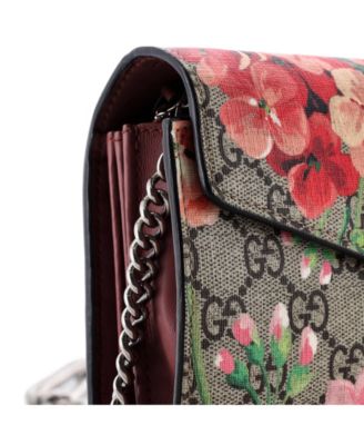 Small Dionysus Chain Wallet Blooms Print GG Coated Canvas