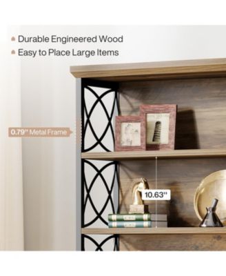 73'' Tall Bookshelf, 6-Tier Industrial Etagere Bookcase with Open Storage Shelves, Wood and Metal Display Shelf