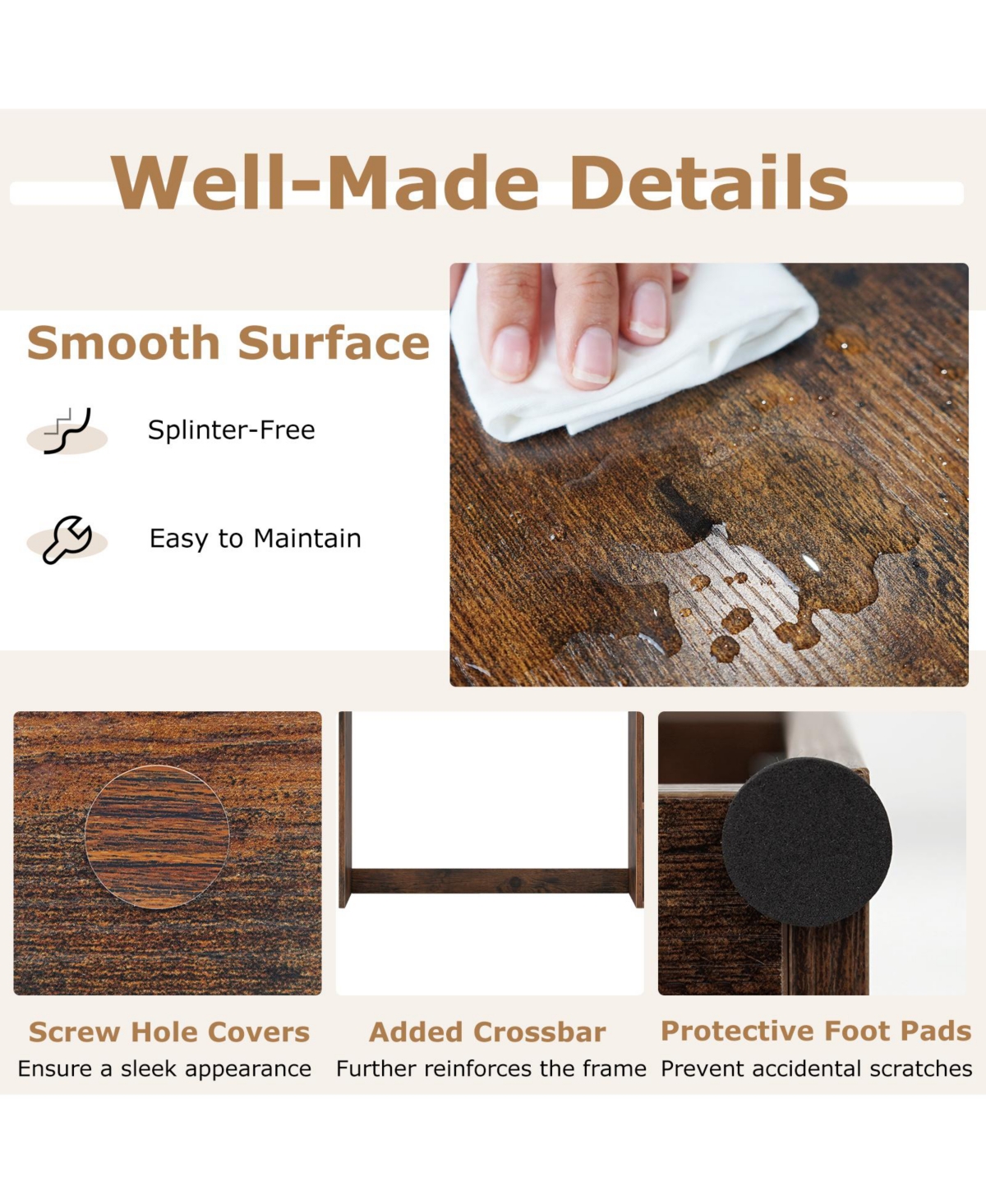 Sugift Desktop Bookshelf with Adjustable Shelves and Storage Cubes