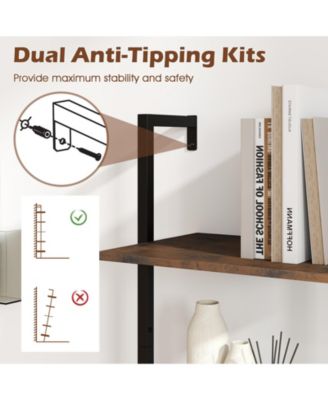 Wall Mounted Ladder Shelf with Anti Tipping Safety Kits