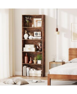 Five Tier Freestanding Bookshelf Storage Organizer Display Unit