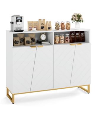 Modern Sideboard Cabinet with Four Doors and Storage Shelves