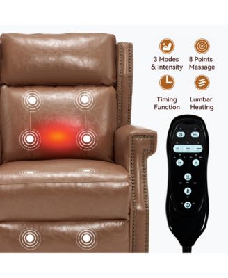 Manual Recliner Chair with Heavy Duty Motion 8 Vibrating Nodes And 3 Massage Modes