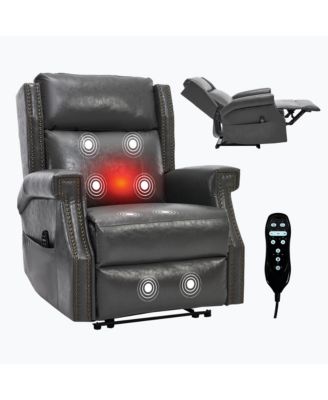 Manual Recliner Chair with Heavy Duty Motion 8 Vibrating Nodes And 3 Massage Modes
