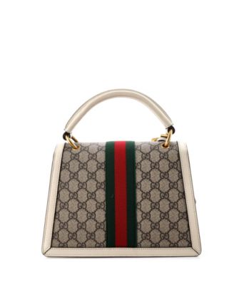 Small Queen Margaret Top Handle Bag GG Coated Canvas with Leather