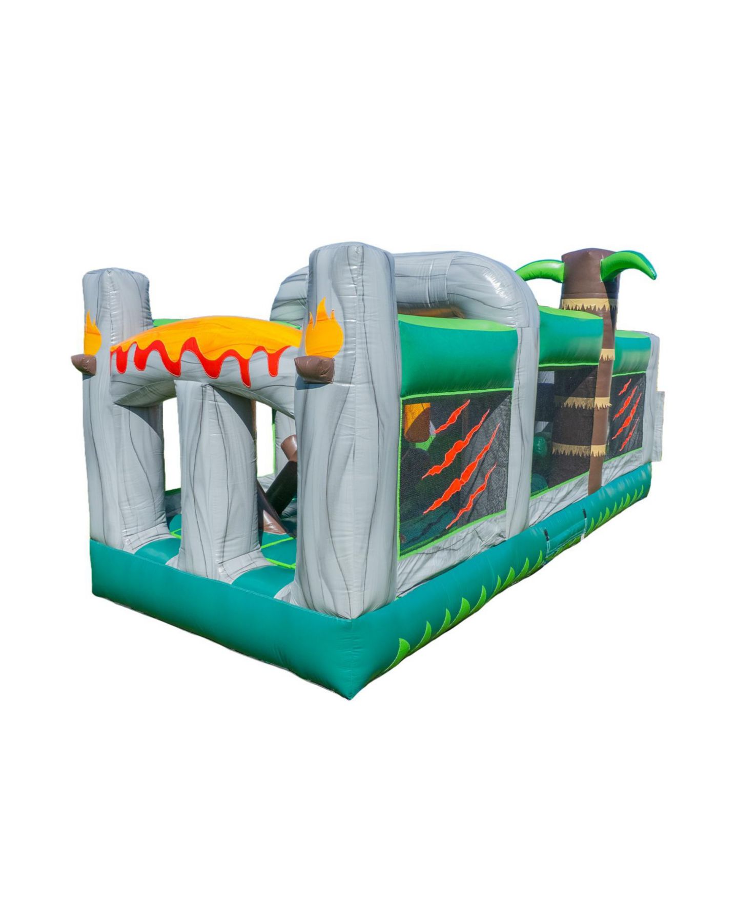 Детская игрушка HeroKiddo T-Rex Adventure 20 Commercial-Grade PVC Vinyl Inflatable Obstacle Course, Up to 2 Users, Ages 3+, цвет: Серый — фото 1
