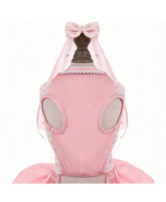 Dog Dress Wedding Pet Lace Princess with Bows Necklace Veil Formal Apparel for Birthday Party