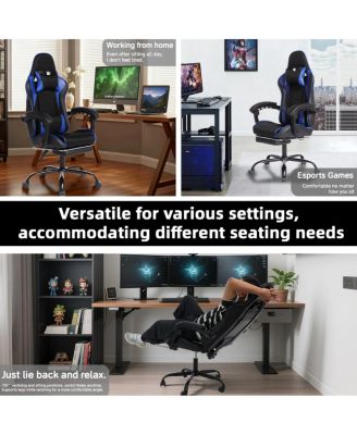 Ergonomic Gaming Chair with Footrest & Lumbar Support