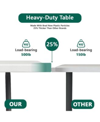 6FT Folding Plastic Utility Table with Carry Handle for Indoor & Outdoor Use