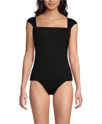 Women's Long Torso Square Neck Underwire Tankini Top