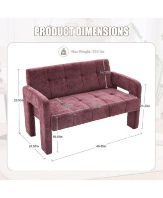 Modern Double Armchair Living Room & Bedroom Compact Upholstered Sofa Leisure Sofa Comfortable Seating with Dual Armrests