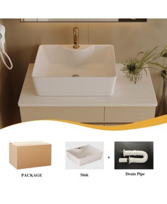 31.5 Inches Floating Single Small Bathroom Vanity with Sink