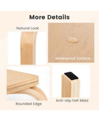 Stackable Stools Set of Four with Square Tops