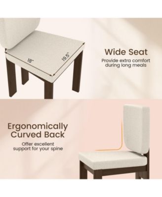 Wooden Dining Chairs Set of Two with Solid Wood Legs