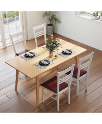 Wood Dining Chairs Set of Two with Solid Wood Frame