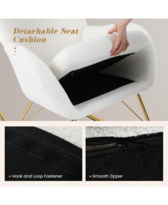 Nursery Rocking Chair with Curved Backrest and Armrests