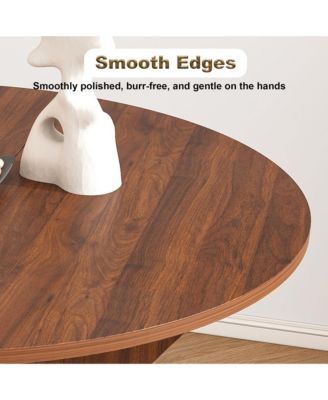 Folding Dining Table, Round MDF Drop Leaf Table for 2–4 People, for Kitchen, Balcony, or Small Apartments