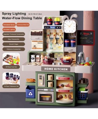 Kitchen Playset with Running Water, Mist and Light-Up Stove