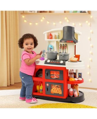 52-Piece Kitchen Playset with Realistic Water Spray and Light-Up Sound Stove