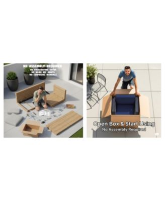 Fully Assembled 2 Person Rattan Wicker Seating Set with Cushions Tempered Glass Coffee Table for Backyard