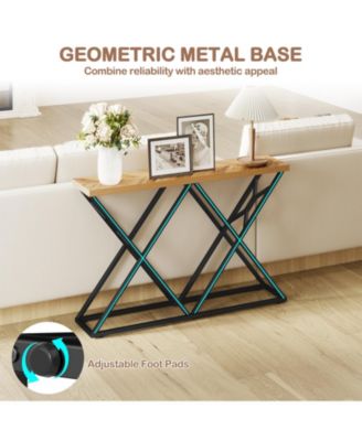 Console Table with Solid Metal Frame and Storage Shelf