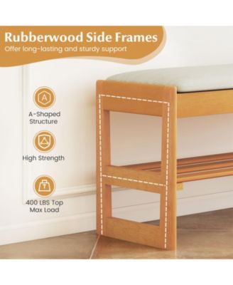 Shoe Rack Bench with Flip Open Storage and Two Tier Design