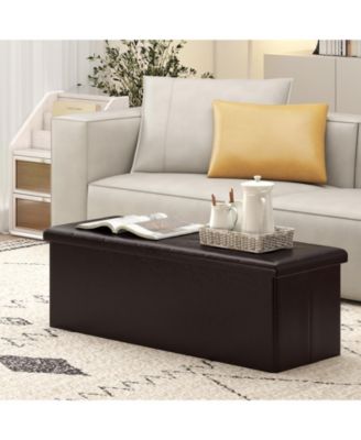 Folding Storage Ottoman Bench for End of Bed Seating