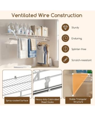 Wall Mounted Closet Shelves with Ventilated Wire Shelving