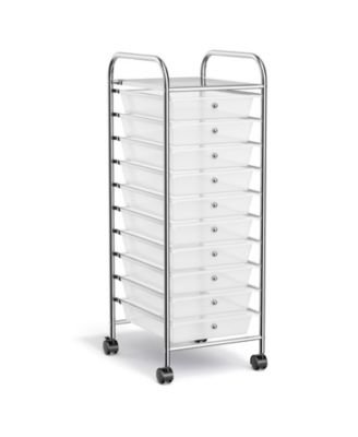 Ten Drawer Rolling Storage Cart Organizer with Universal Casters