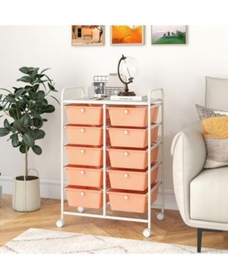 Ten Drawer Rolling Storage Cart Organizer for Home and Office