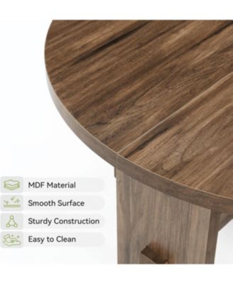 Round Coffee Table with Pedestal, 31.5-Inch Small Circle Center Table