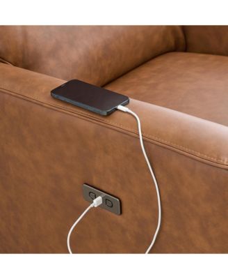 Power Recliner Swivel Rocking Glider PU Leather Upholstered Nursery Chair