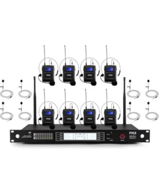 8-Channel Wireless Microphone System with Lavalier and Headset Mics (PDWM8442)