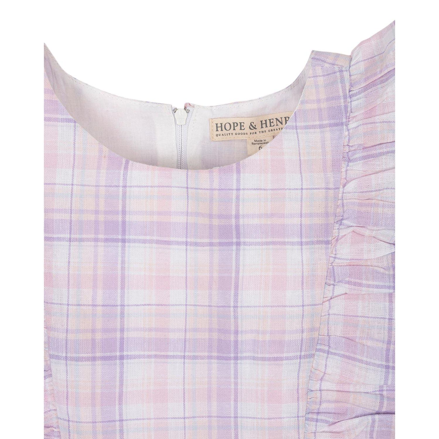 Toddler Girls Linen Flutter Sleeve Pinafore Dress