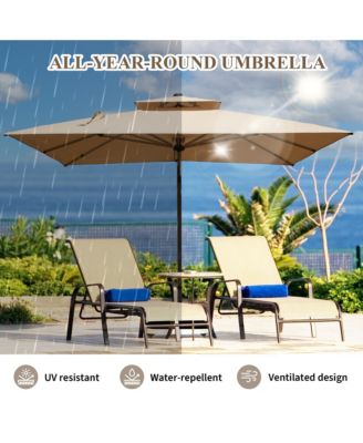 10 ft. Square Cantilever Umbrella with Center Pole (Base Not Included)
