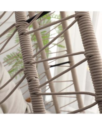 Outdoor Egg-shaped Hanging Chair with Stand, Patio Swing Chair, Indoor Rocking Chair, Outdoor Hammock Egg-shaped Chair