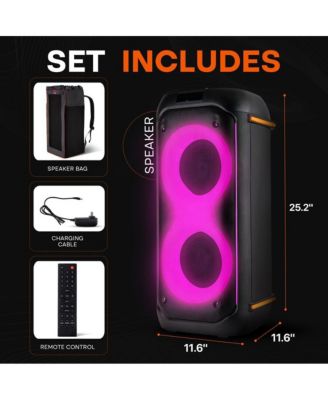 Dual 6.5” Bluetooth PA Party Speaker System with Karaoke Function (PPHP26BLBG)