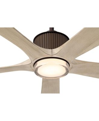 60" Casa Vieja Hex Oak LED Ceiling Fan with Remote