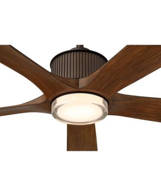 60" Hex and Koa LED Ceiling Fan with Remote
