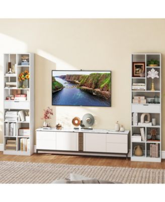 7-tier Bookshelf with Drawer 180cm Floor Standing Display Rack Storage Shelf