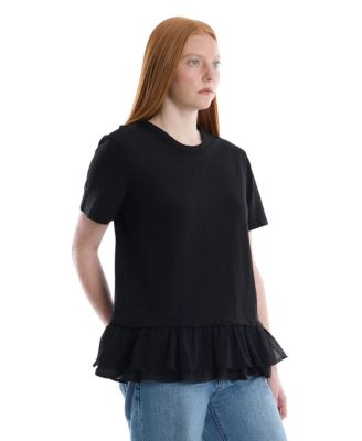 Women's Short Sleeve Mixed Media Tee