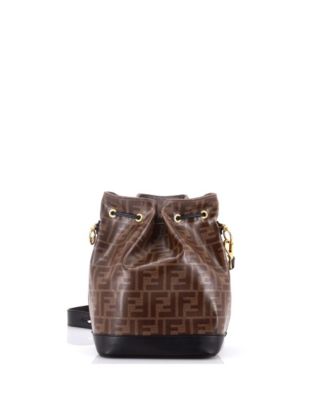 Small Mon Tresor Bucket Bag Zucca Coated Canvas