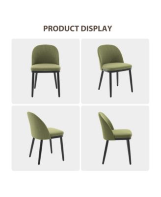 Modern Fabric Upholstered Wooden Dining Chairs Set with High Back and Deep Seat for Kitchen and Dining Room