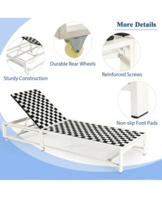 Patio Adjustable Reclining Lounge Chair for Garden and Deck
